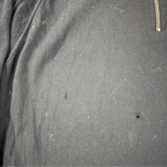 Helmut Lang Men's Size XL 100% Wool 1/4 Black Zip Up Jacket with Italian Yarn - Picture 11 of 12